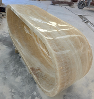 Baignoire en marbre onyx naturel de luxe de haute qualité pour salle de bain, maison moderne, sur pied, taille et forme personnalisées