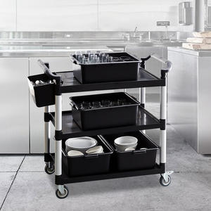 Wholesale 2-Layer Utility Industrial <strong>Service</strong> Trolley <strong>Cart</strong> with Storage Tote Box Hotel &amp; Restaurant Supplies - Product Image 4