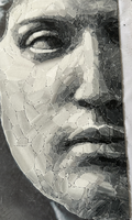 Classique personnage Statue Vintage David gris pierre marbre coupe à la main mosaïque murale Jet d'eau carreaux mur Puzzle Art marbre mosaïque