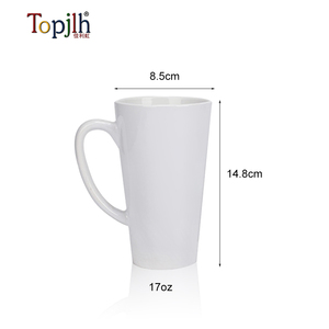 Topjlh Trống Thăng Hoa 17Oz Hình Nón Trắng <span class=keywords><strong>Latte</strong></span> Gốm Thăng Hoa Khoảng Trống Gốm Cốc Cà Phê Nhà Cung Cấp Bán Buôn - Product Image 2