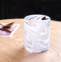 Support de bougie cylindrique en verre fait main, écologique et résistant à la chaleur, avec impression sérigraphique, faible MOQ pour Noël et la maison (vente en gros)