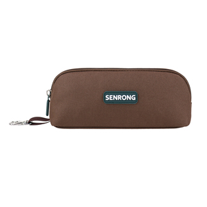 Sac de papeterie personnalisé en nylon avec fermeture éclair et porte-clés |   Étui à crayons violet pour l'école et le bureau - Product Image 5