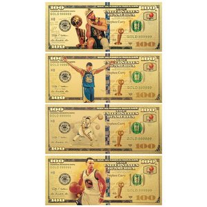 Alta calidad American Basketball Star Curry <span class=keywords><strong>100</strong></span> dólares billete plástico chapado en oro billete - Product Image 1