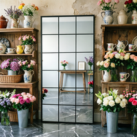 Miroir mural décoratif haut de gamme en fer forgé carré fait main pour villa de luxe, service OEM du fabricant chinois