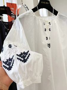 2025 estive camicie ricamate in cotone cotone camicette per <span class=keywords><strong>donna</strong></span> mezza manica top <span class=keywords><strong>abbigliamento</strong></span> <span class=keywords><strong>donna</strong></span> - Product Image 4