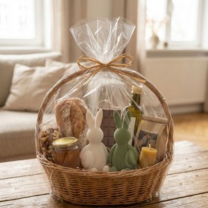 Conejo Impreso en 3D para Decoración de Pascua con Cinta Roja y Etiqueta 'Para Ti', Adorno de Plástico para Interiores - Product Image 5