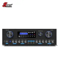 Seer Audio SK-200 Console de mixage stéréo professionnelle 2.1 canaux 4 sorties Amplificateur numérique AC 220V