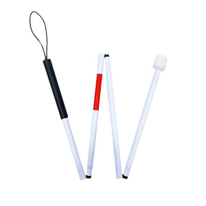 Bastón Plegable de Aluminio Long Heng, 4 Secciones, Ligero, Mango Rojo, Bastón Portátil para Personas Ciegas, Uso en Exteriores - Product Image 2