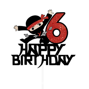 Tema freccette Boy <span class=keywords><strong>6</strong></span> HAPPY BIRTHDAY Glitter carta Cake Topper forniture decorazione per festa di compleanno <span class=keywords><strong>6</strong></span> - Product Image 4
