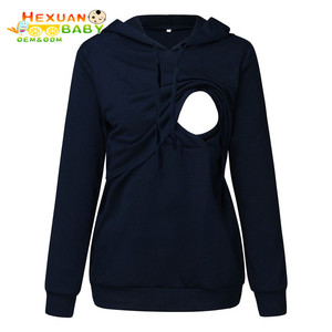 <span class=keywords><strong>Pull</strong></span> d'été à capuche de maternité pour femmes avec caractéristiques d'<span class=keywords><strong>allaitement</strong></span> - Product Image 5