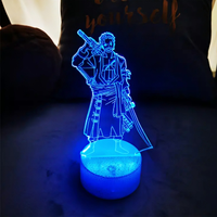Prix de gros Lampe d'anime 3D unique Service personnalisé 16 couleurs Télécommande Lumière de nuit décorative pour table de chevet