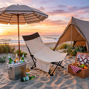 Sillas Plegables Portátiles para Playa y Camping, Reclinables y Bajas, con 3 Posiciones, para Playa, Jardín y Viajes - Product Image 1