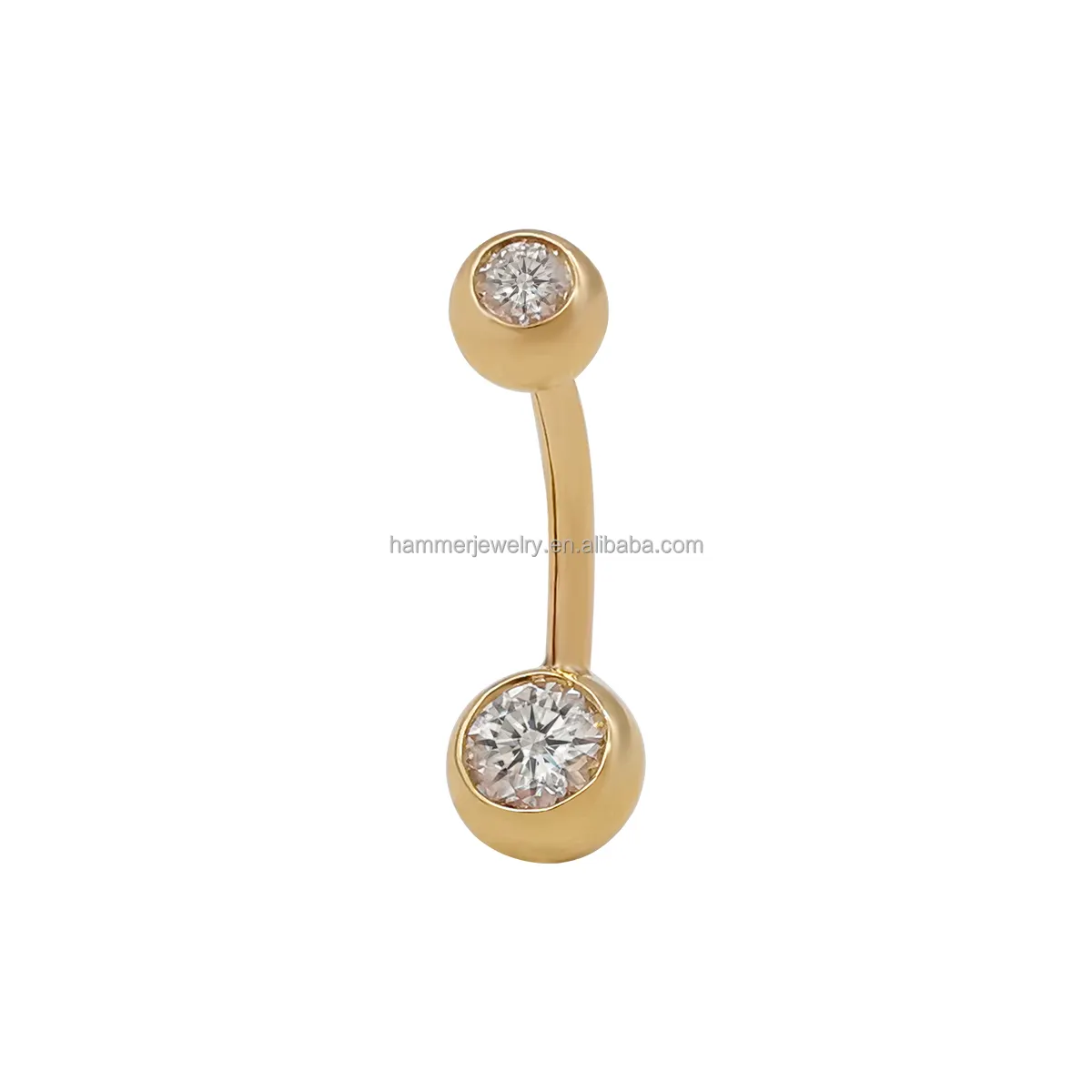 Belly Rings 18K Solid Gold Belly Navel Ring Piercing Jewelry Moissanite Screw Button Body Jeweley