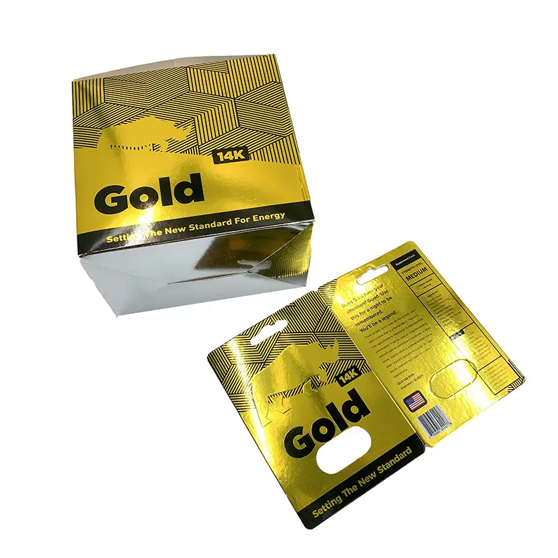 Wholesale Gold Rhino 14 K Capsule Pills Enlargement Male Sexual Enhancement Pills Packaging Paper Card And Boxes Free Designs