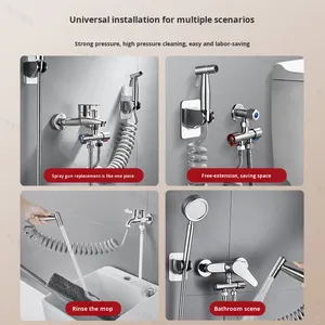 Hiện đại thép không gỉ Booster Flush Gun cho nhà vệ sinh và phòng tắm ngoài trời khách sạn vòi rửa phun với vòi hoa sen đầu phụ kiện - Product Image 2