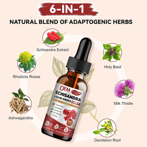 Private Label Biologische Veganistische Schisandra Laat 6 In 1 Druppels Vallen Met Rhodiola <span class=keywords><strong>Ashwagandha</strong></span> Voor Stressmanagement En Levergezondheid - Product Image 3