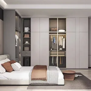 2024 bedroom furniture modular wooden custom modern design walk in closet wardrobes