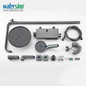Watersino Laiton Baignoire Mitigeur Gris Piano Douche <span class=keywords><strong>Knoppers</strong></span> Douche Pommeau De Douche Mélangeur Ensemble Mélangeur Chaud Froid - Product Image 1