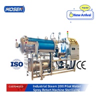 Stérilisateur à vapeur horizontal automatique industriel Mosen 2-en-1 intégré 200L avec pulvérisation d'eau pour bouteilles en verre