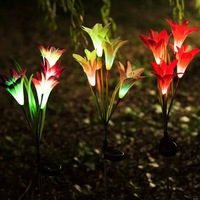 Lampe solaire LED Lily, étanche IP55, CRI70, commande par bouton, décoration lumineuse pour jardin extérieur, fleur artificielle, éclairage de fête