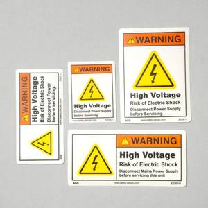 Etiqueta de advertencia de riesgo eléctrico de alta tensión, etiqueta de seguridad industrial, proveedor de calcomanías de seguridad para maquinaria y equipos - Product Image 3