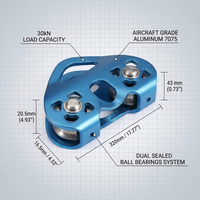 Fabricant en gros de poulies doubles en aluminium usinées par CNC en forme de cœur, 30 kN, pour tyrolienne, personnalisables en provenance de Chine