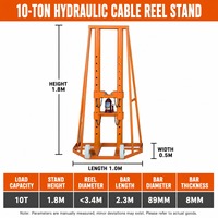 Support de dévidoir de câble hydraulique pour bobine de câble 800-2600mm 5T 8T 10T 12T Outils de pose de câbles robustes réglables