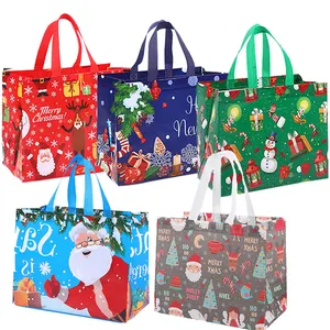 Christmas Gift Bag Santa Claus Snowman non-woven tote bag Candy Gift Packaging Bag 2024 Christmas Party Home