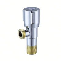 Válvula de ángulo de inodoro de acero inoxidable de doble salida moderna, Conector de interruptor de parada de agua cromado para uso en el baño