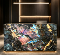 Dalle semi-précieuse en labradorite brésilienne bleue pour mur d'accentuation
