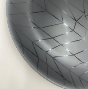 จานเสิร์ฟเมลามีนสีดำเรียบหรู ขนาด 10 นิ้ว/25 ซม. ลายเรขาคณิตทันสมัย สำหรับใช้ภายในและภายนอกอาคาร - Product Image 4