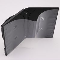 Boîte de rangement pour disques en plastique SUNSHING, étui pour CD, film, jeu, double étui pour CD/DVD, étui pour DVD noir avec plateaux rabattables