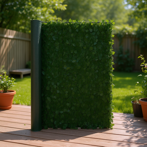 รั้วต้นไอวี่ประดิษฐ์ ขนาด 96 x 72 นิ้ว ฉากกั้นรั้วสีเขียวเข้ม สำหรับตกแต่งสวน ระเบียง หรือพื้นที่กลางแจ้ง - Product Image 2