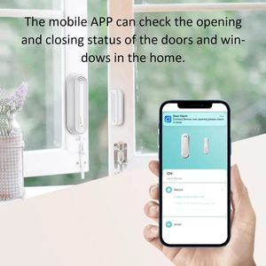 2023 yeni tasarım Tuya akıllı WiFi kablosuz kapı ve pencere manyetik sensör alarmı - Product Image 2