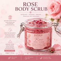 Gommage au sucre de rose en gros - Exfoliant anti-âge hydratant en profondeur pour peaux sensibles, à l'huile et aux pétales de rose naturels, pour une peau éclatante