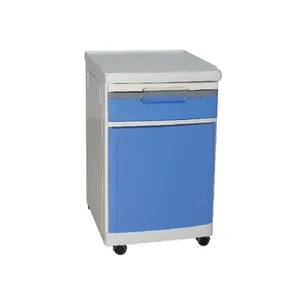 Factory Wholesale Mobile ABS Plastic Bedside Cabinet Medical Bedside Locker Table For Hospital Clinic