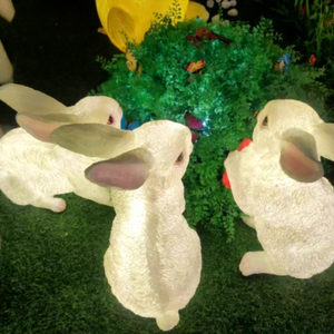 3D LED Rabbit Sculpture <b>Light</b> in Fiberglass for Outdoor Landscape and Decorative Installations - Product Image 1