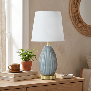 <b>Table</b> <b>Lamp</b> Set Of 2 18 Inch Ceramic <b>Base</b> With E26 Socket For Bedroom Living Room Nightstand - Product Image 1