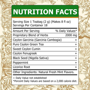 OEM ODM Private Label Slimming Garcinia Tea Herbal Tea Infusion with Pure Ceylon Green Tea Supports Healthy Metabolism Tea Bags - Product Image 2