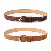 Ceinture Western pour femme en similicuir PU à clous, boucle ardillon, style cowgirl décontracté pour jeans