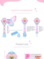 1. Baguette Magique Papillon à Bulles Automatique Électrique avec Lumière LED et Musique, Jouet Portable pour Filles et Enfants
