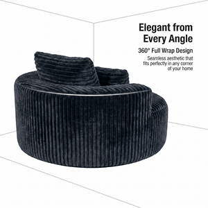 <span class=keywords><strong>Canapé</strong></span> modulaire rond, <span class=keywords><strong>canapé</strong></span> circulaire surdimensionné de 55 pouces, rembourré en velours côtelé, avec 3 coussins - Product Image 5