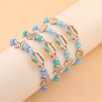 Bracelet coquillage personnalisé San Andres, fait main, réglable, corde, étoile de mer, souvenir de plage, bijoux