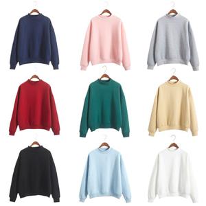 Women's New Solid Color Fleece-Lined <b>Sweatshirt</b> High Neck Loose Fit Thickened Baseball Jacket Style for Autumn Winter Size 4XL - Product Image 6