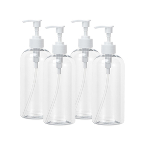 Contenants cosmétiques vides en PET blancs de 100 ml à 500 ml pour gel douche, shampoing et masque facial avec bouchon à vis - Product Image 1