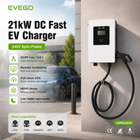 Cargador de Pared para Vehículos Eléctricos EVEGO EVSE 21kW DC, CCS2 OCPP 2.0.1 ISO15118, Pantalla LED Inteligente, Sistema para Vestíbulos de Edificios de Oficinas