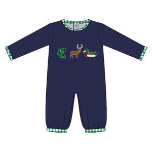Proveedor Gold: Pelele de Algodón Azul Marino con Estampado de Pato y Ciervo para Bebé Niño - Product Image 4