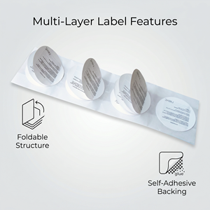 สติกเกอร์ฉลากกลมแบบลอกออกได้หลายชั้นตามสั่ง; ฉลากข้อมูลหลายหน้า - Product Image 4