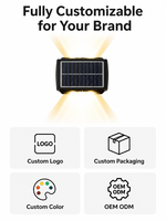Lampe murale solaire personnalisée IP65 étanche, éclairage extérieur LED, du crépuscule à l'aube, sans câblage, OEM ODM, logo, éclairage de façade pour jardin, villa, hôtel