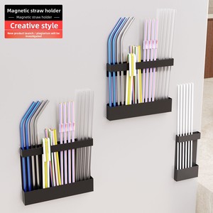 Support mural créatif en acier au carbone magnétique à un seul niveau pour pailles de cuisine - Product Image 5